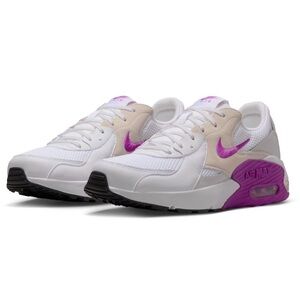 Nike Women's Airmax Excee White and Pink Sneakers 8 / 10